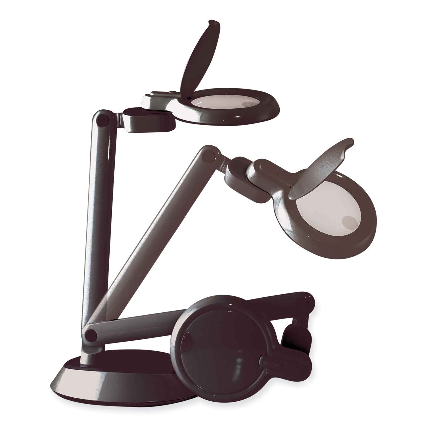 OttLite Space-Saving LED Magnifier Desk Lamp, 14" High, Black (OTTG97BGCFFP)