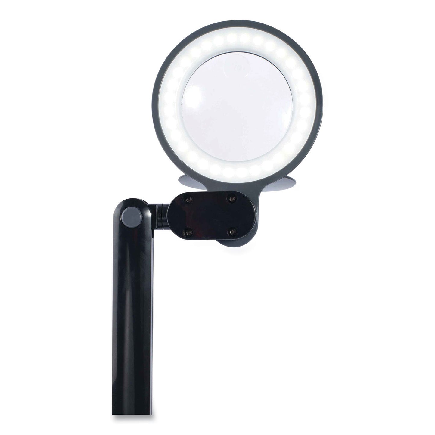 OttLite Space-Saving LED Magnifier Desk Lamp, 14" High, Black (OTTG97BGCFFP)