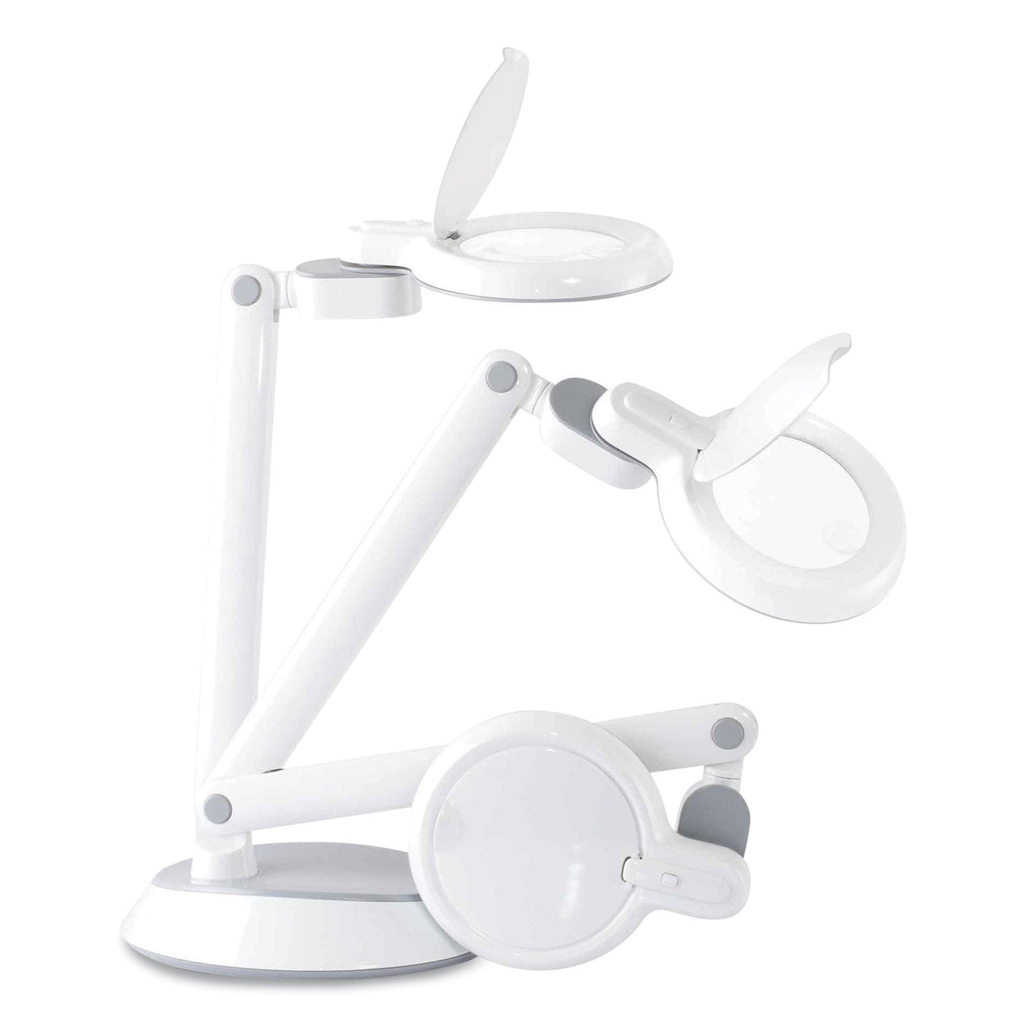 OttLite Space-Saving LED Magnifier Desk Lamp, 14" High, White (OTTG97WGCFFP)
