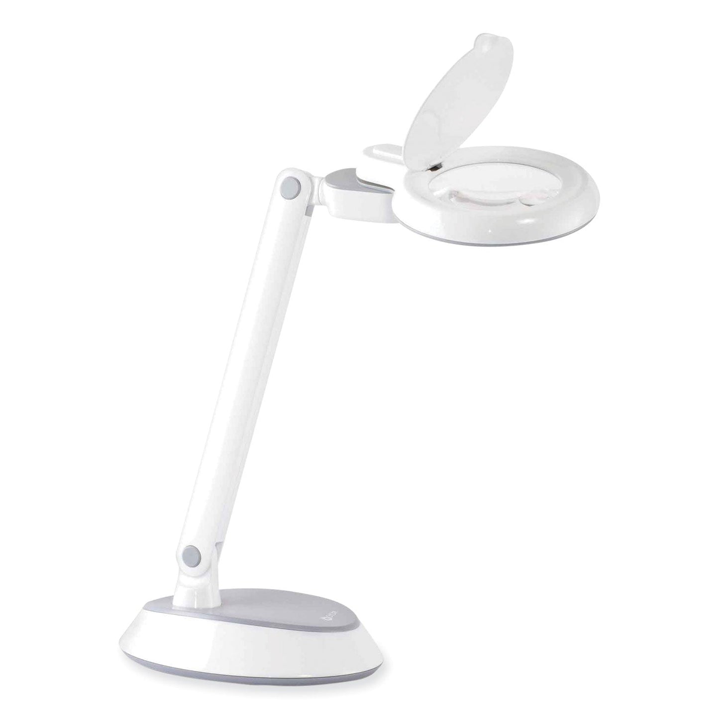 OttLite Space-Saving LED Magnifier Desk Lamp, 14" High, White (OTTG97WGCFFP)