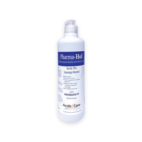 Pharma-Choice® Pharma-Hol® Sterile 70% IPA/30% USP WFI w/Flip Top, 16 oz, Case of 9 (PAS703016797-FT)