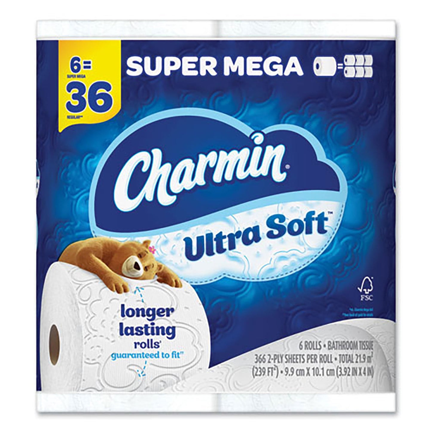 Charmin Ultra Soft Bathroom Tissue, Septic-Safe, 2-Ply, White, 336 Sheets/Roll, 18 Rolls/Carton (PGC08473)