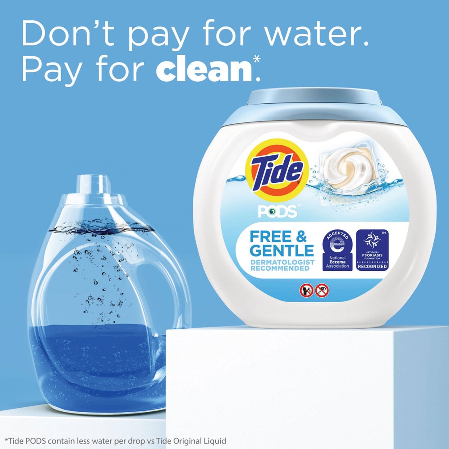 Tide PODS Laundry Detergent, Free and Gentle, 63 oz Tub, 76 Pacs/Tub, 4 Tubs/Carton (PGC09488CT)