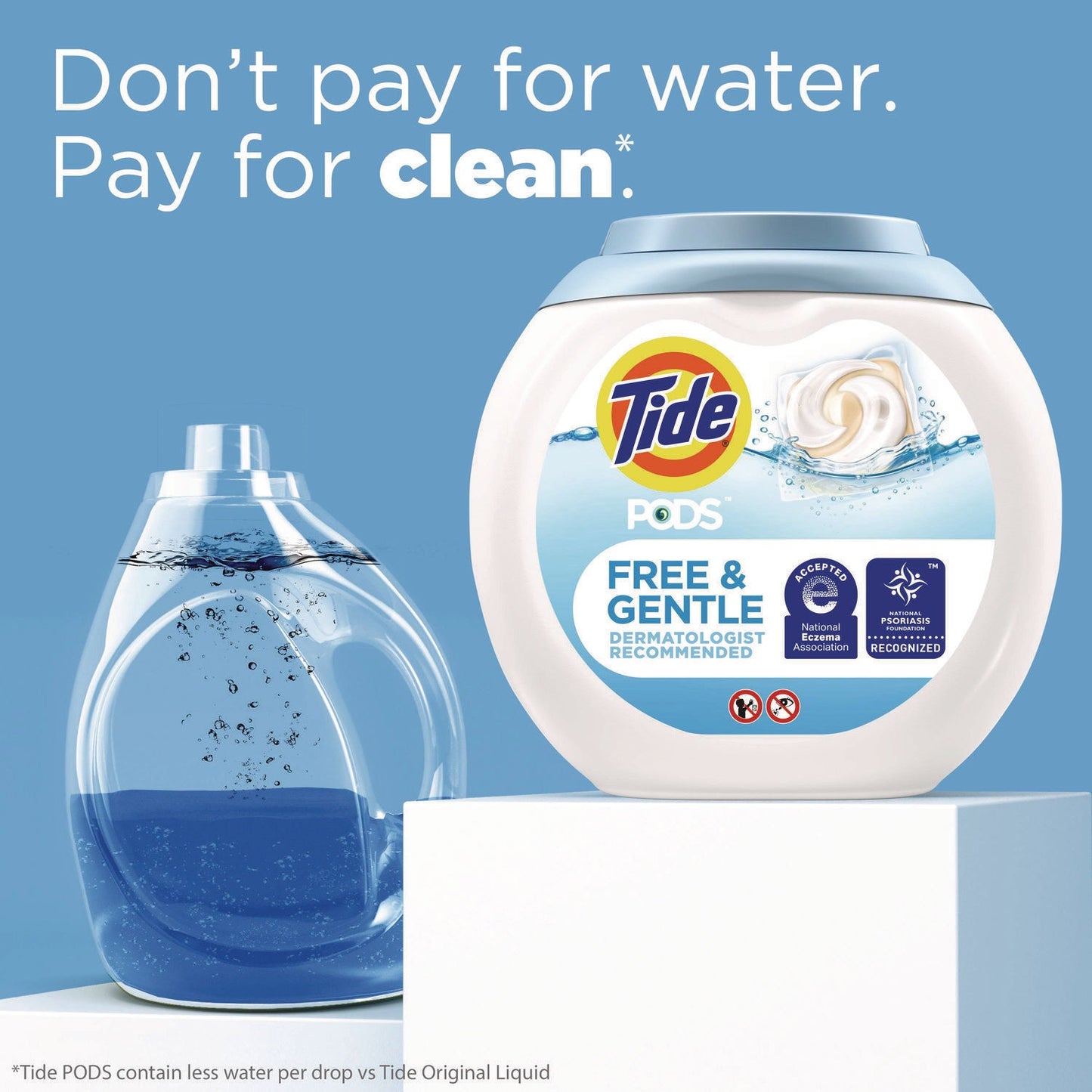 Tide PODS Laundry Detergent, Free and Gentle, 63 oz Tub, 76 Pacs/Tub (PGC09488EA)