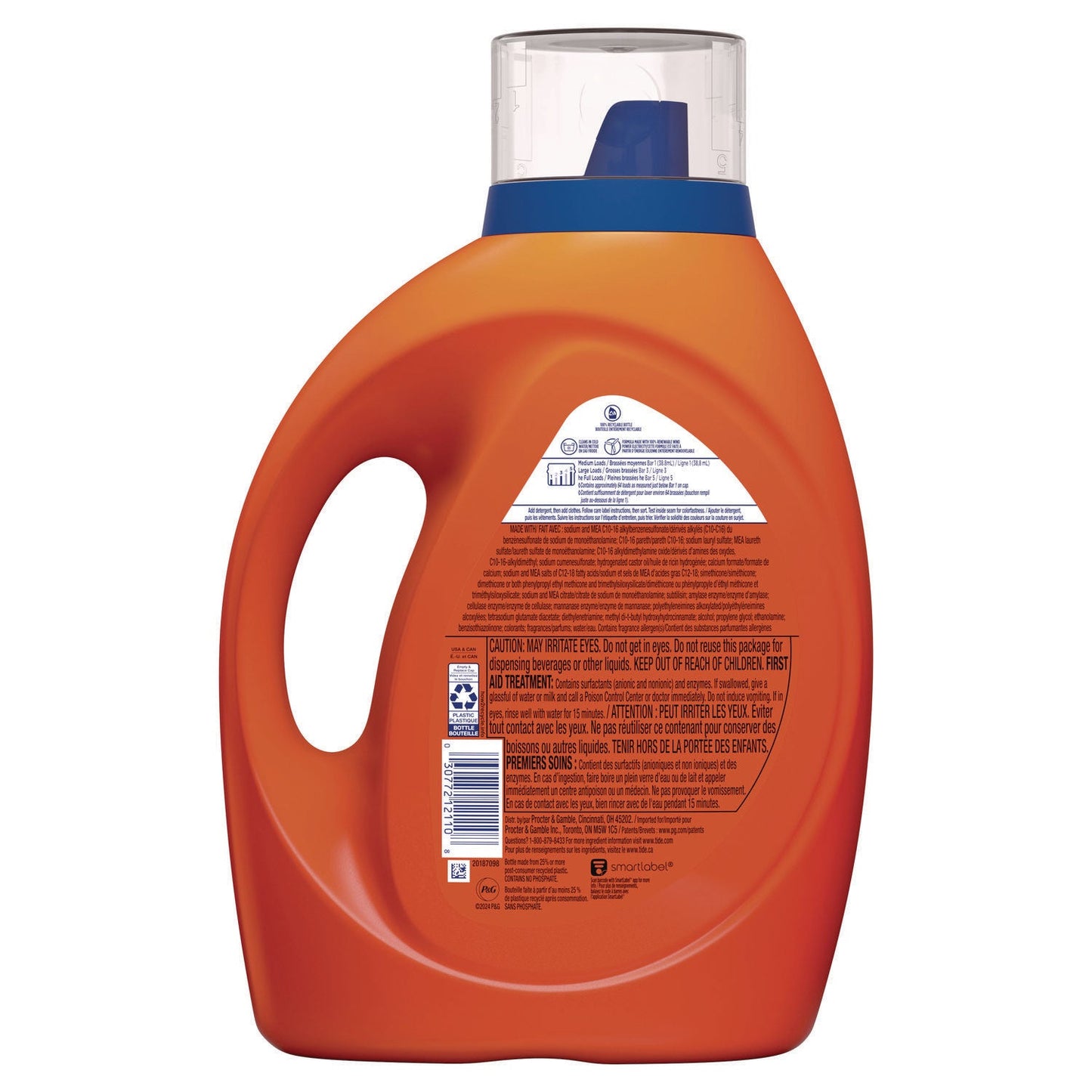 Tide HE Laundry Detergent, Original Scent, Liquid, 64 Loads, 84 oz Bottle, 4/Carton (PGC12110CT)