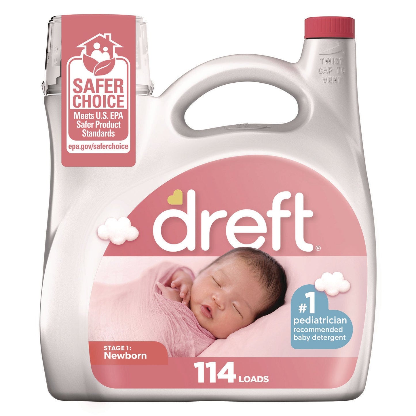 Dreft Ultra Laundry Detergent, Baby Powder Scent, 150 oz Bottle, 4/Carton (PGC12128)