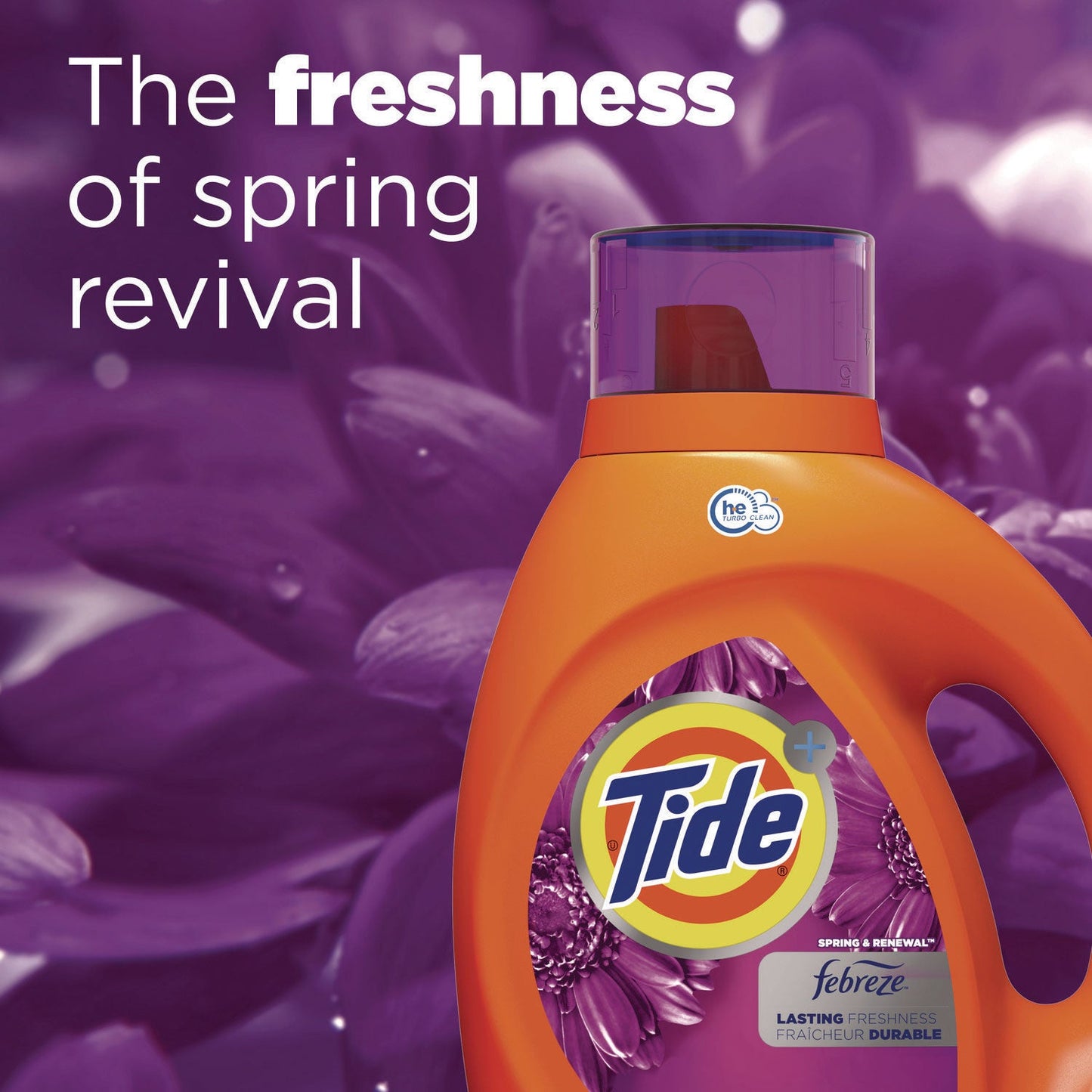 Tide Plus Febreze Liquid Laundry Detergent, Spring and Renewal, 84 oz Bottle, 4/Carton (PGC12237CT)