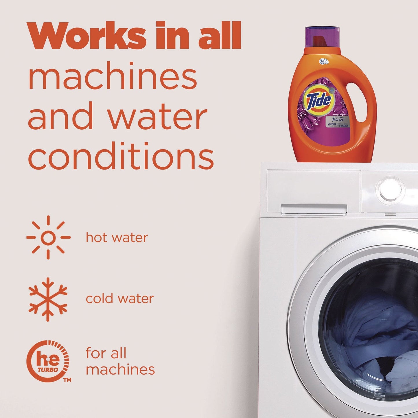 Tide Plus Febreze Liquid Laundry Detergent, Spring and Renewal, 84 oz Bottle (PGC12237EA)