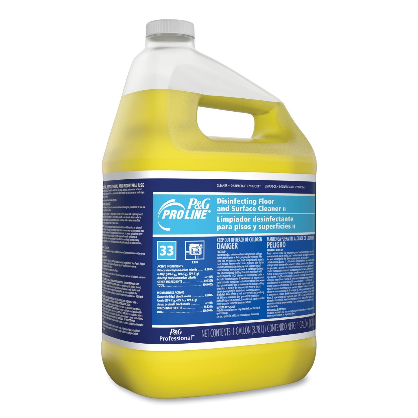 P&G Pro Line Pro Line Disinfectant Floor Cleaner, Fresh Scent, Liquid, 1 gal Bottle, 4/Carton (PPL02039)