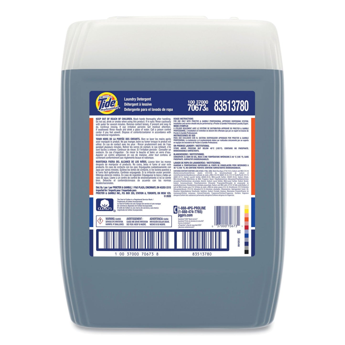 Tide Pro 2x Liquid Laundry Detergent, Original Scent, 5 gal Pail (PPL70673)