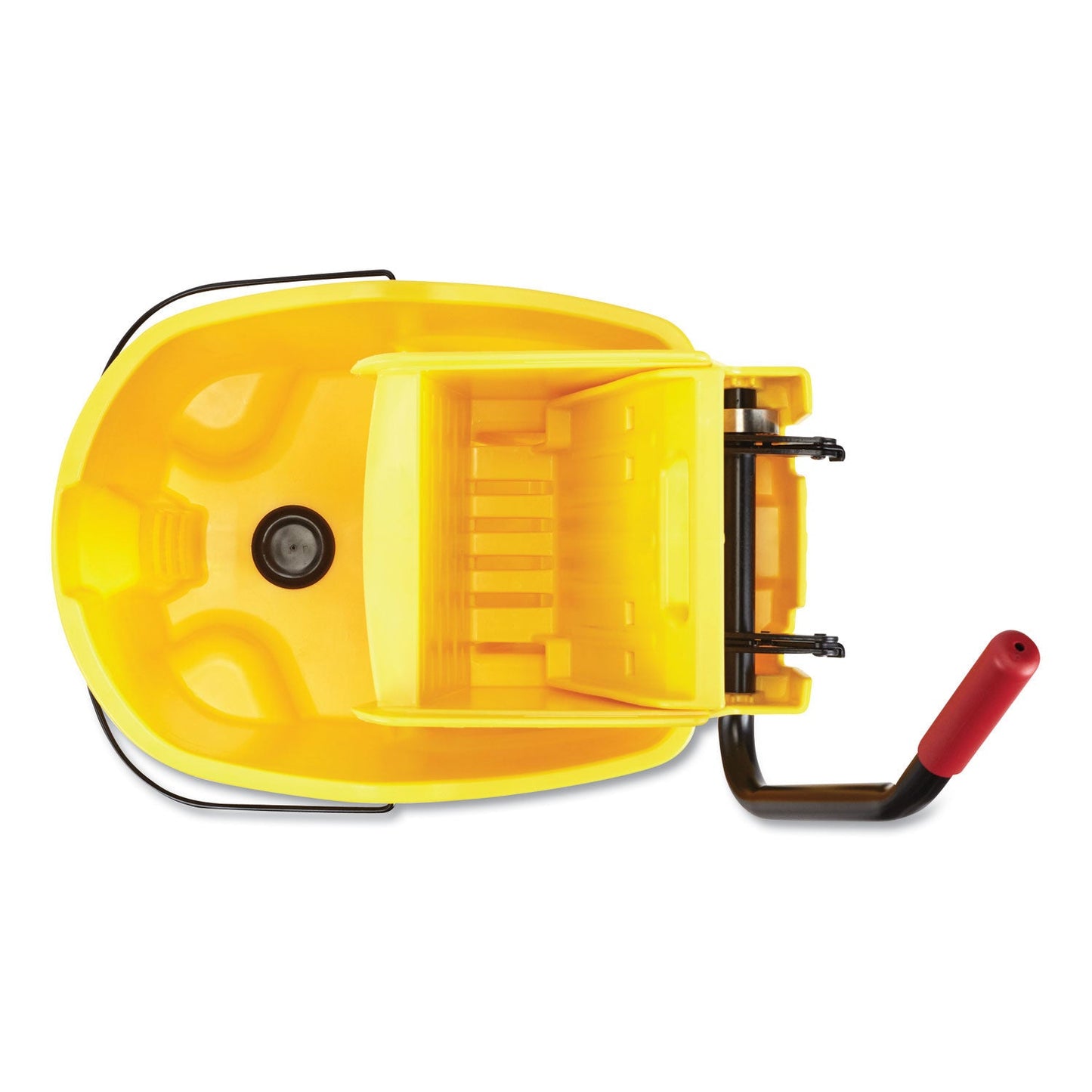Rubbermaid WaveBrake 2.0 Bucket/Wringer Combos, 8.75 gal, Side Press with Drain, Yellow (RCP2031764)