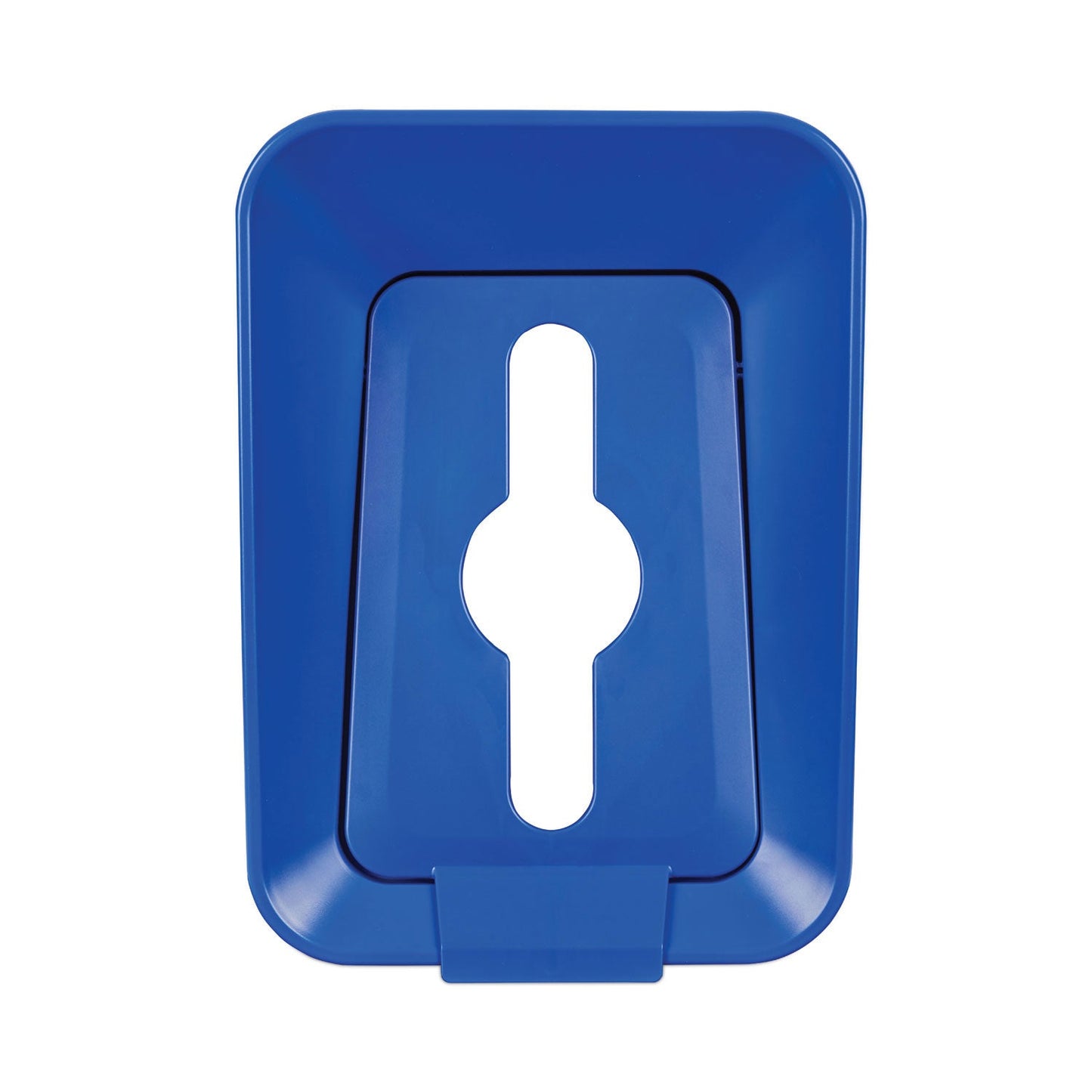 Rubbermaid Sustain Decorative Refuse with Recycling Lid, 15 gal, Metal/Plastic, Black/Blue (RCP2078994)