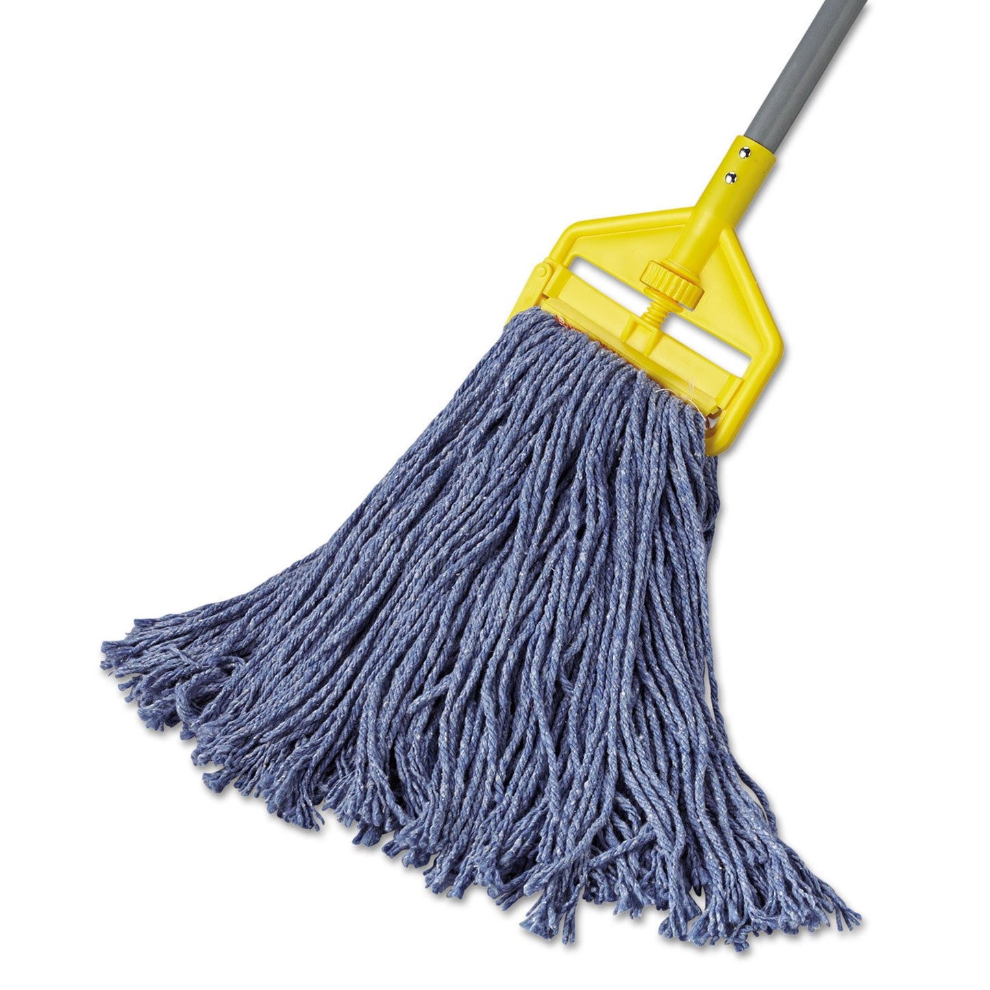 Rubbermaid Cotton/Synthetic Cut-End Blend Mop Head, 16oz, 1" Band, Blue, 12/Carton (RCPF51612BLUCT)