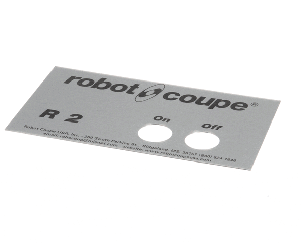 Robot Coupe 400538 Front Data Plate (ROB400538)