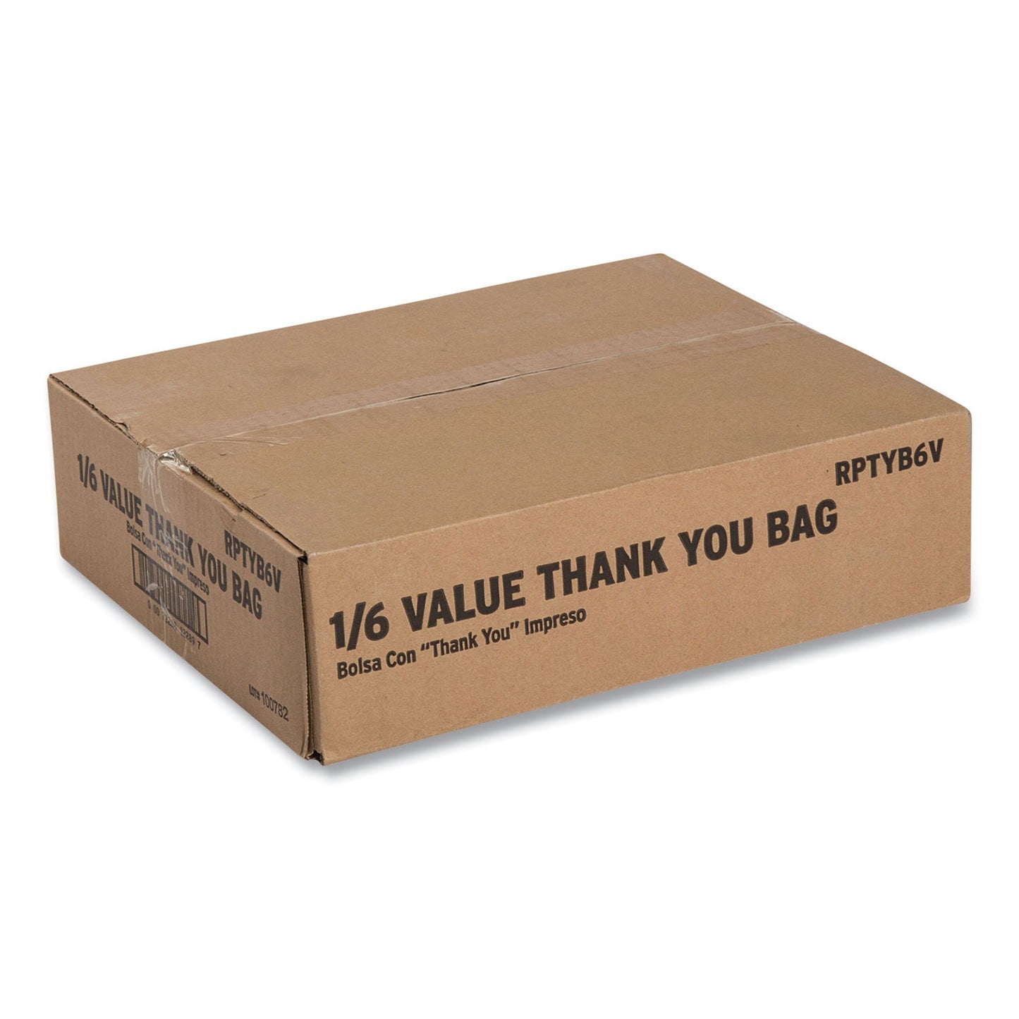 AmerCareRoyal Thank You Bags, 11.5" x 20" x 20", Red/White, 775/Carton (RPPRPTYB6V)