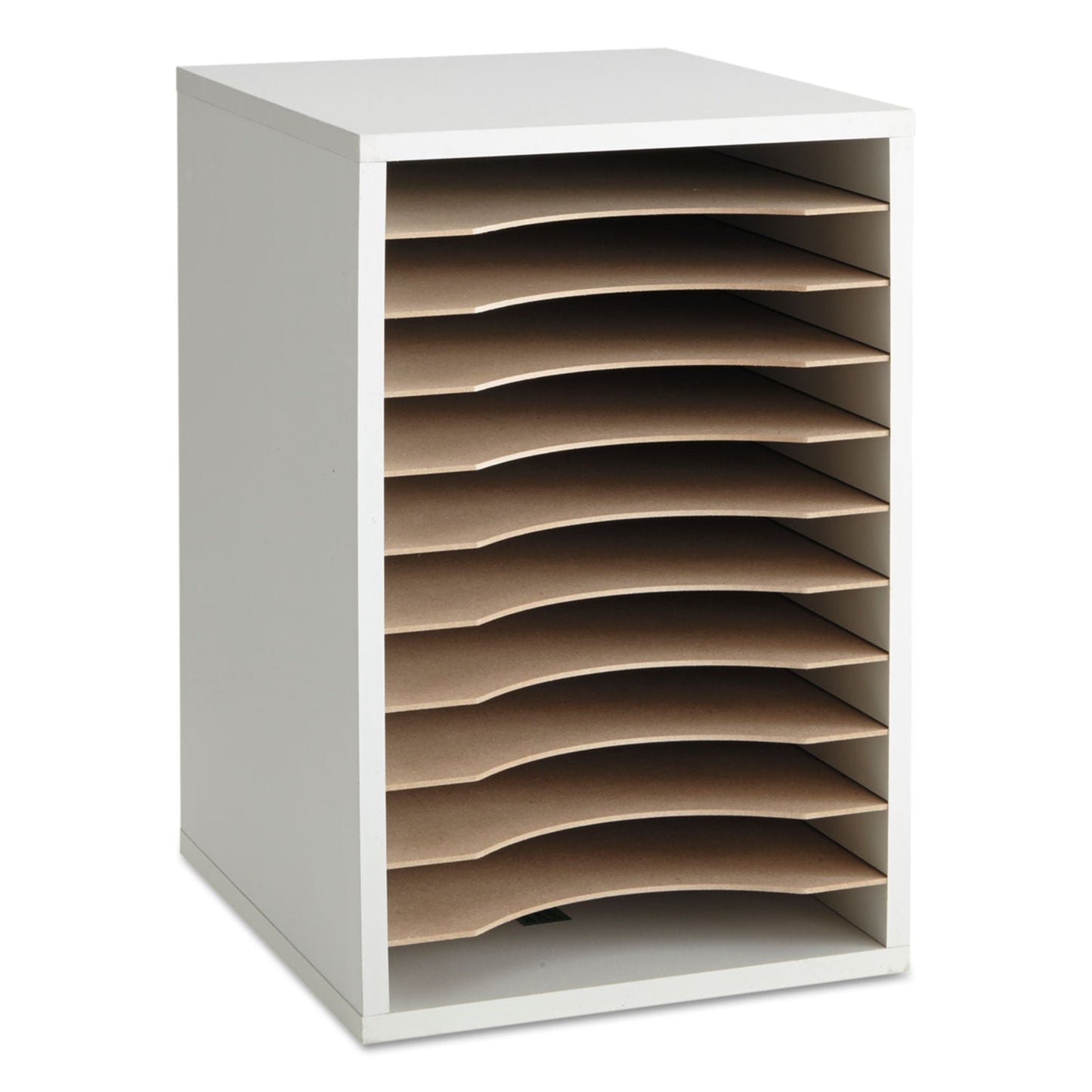 Safco Wood Vertical Desktop Literature Sorter, 11 Sections 10 5/8 x 11 7/8 x 16, Gray (SAF9419GR)