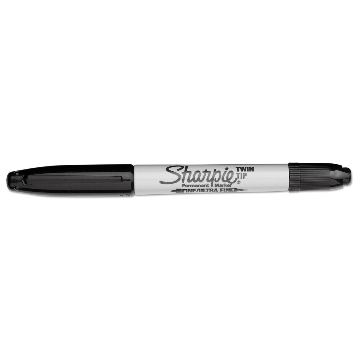 Sharpie Twin-Tip Permanent Marker, Fine/Extra-Fine Bullet Tip, Black, Dozen (SAN32001BX)
