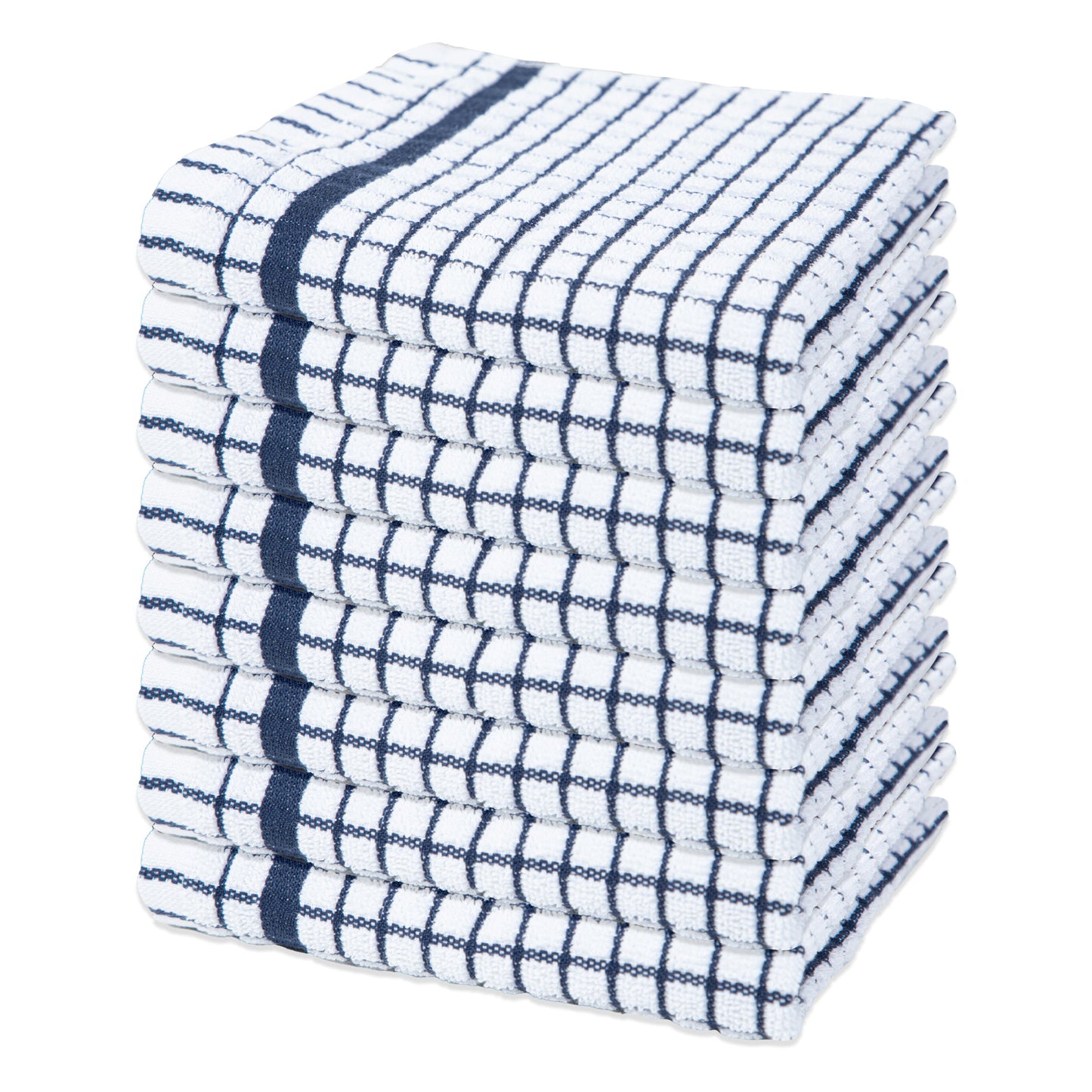 Sloppy Chef Classic Checkered Dishcloth 13x13 Blue (8/Pack) (P-SC-CHK-DC-BLU)