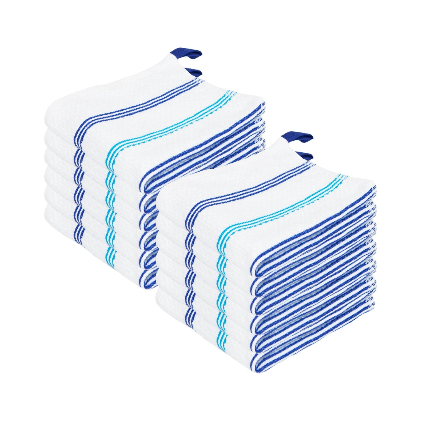 Sloppy Chef Premier Dishcloth 13x13 Blue & Navy Striped (12/Pack) (P-SC-DC-STBNV)