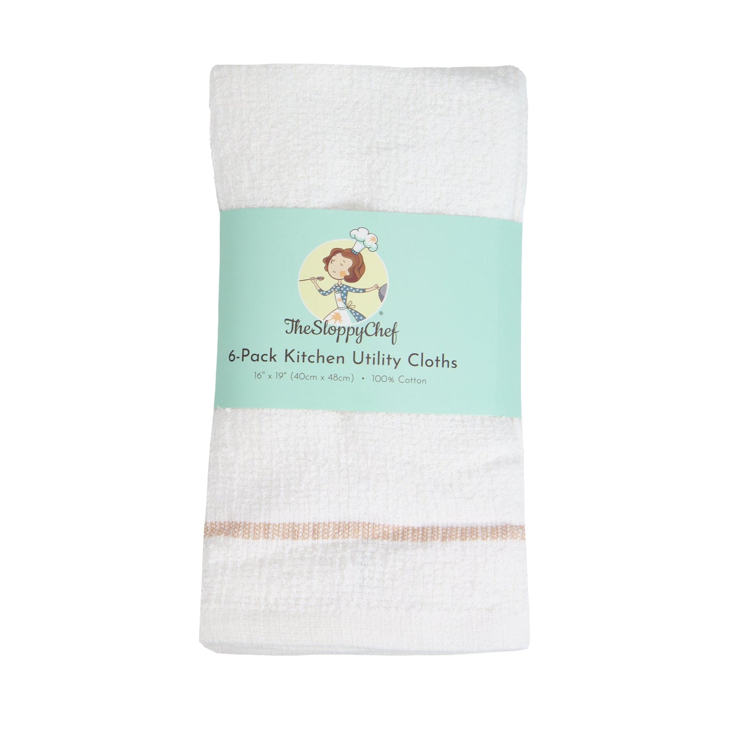 Sloppy Chef Ribbed Utility Bar Mop Towel 16x19 Tan (12/Pack) (P-SC-UC-TAN)