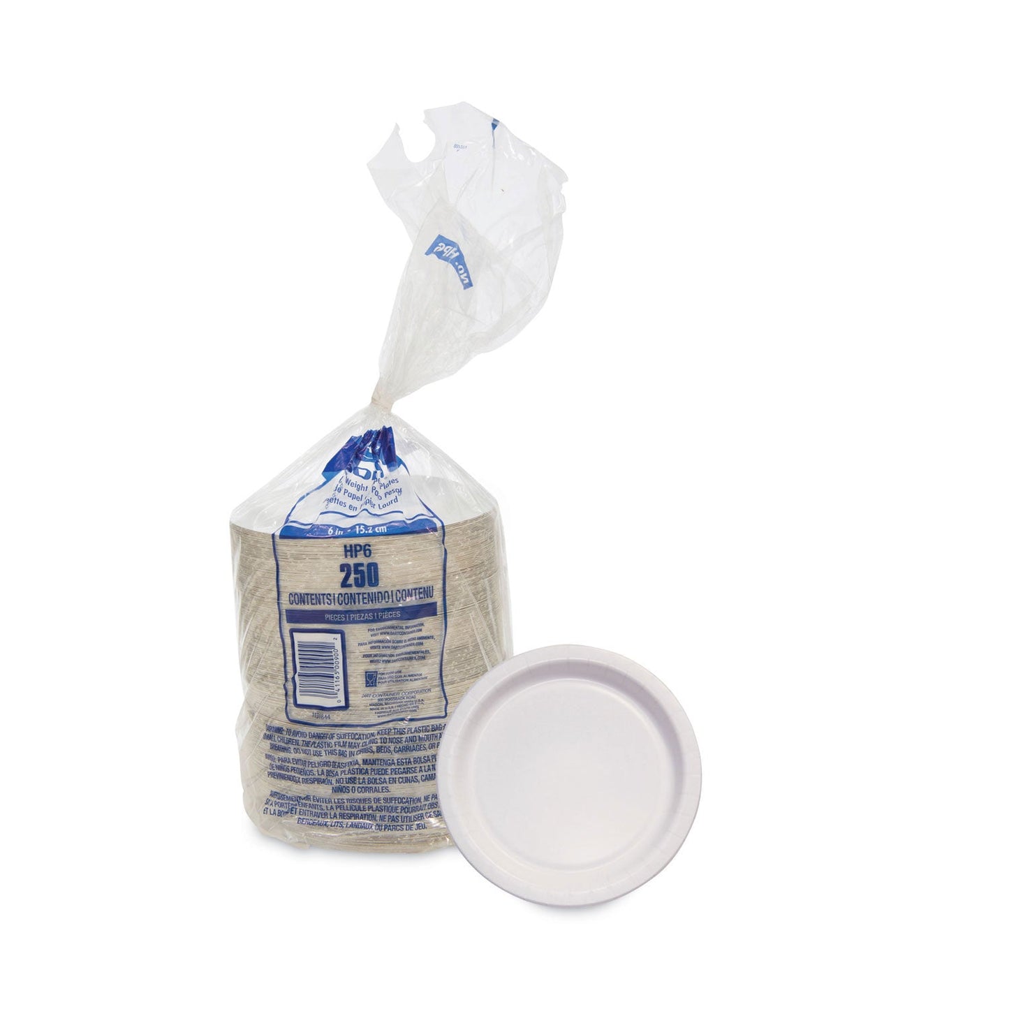 SOLO Bare Eco-Forward Clay-Coated Paper Dinnerware, ProPlanet Seal, Plate, 6" dia, 1,000/Carton (SCCHP6BWH)