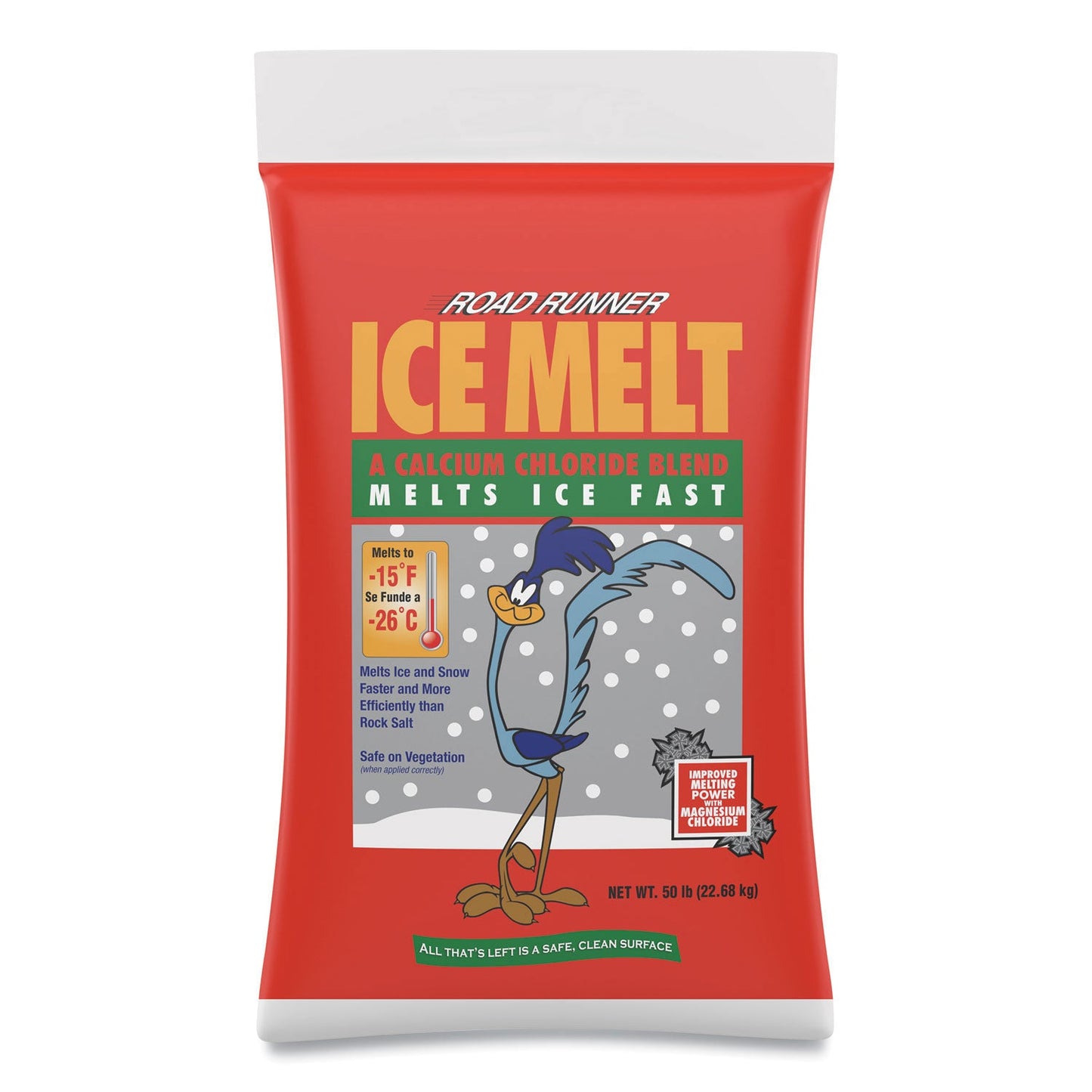 Scotwood Industries Road Runner Ice Melt w/Calcium Chlorine Blend, 50lb, Red (SCW50BRR)