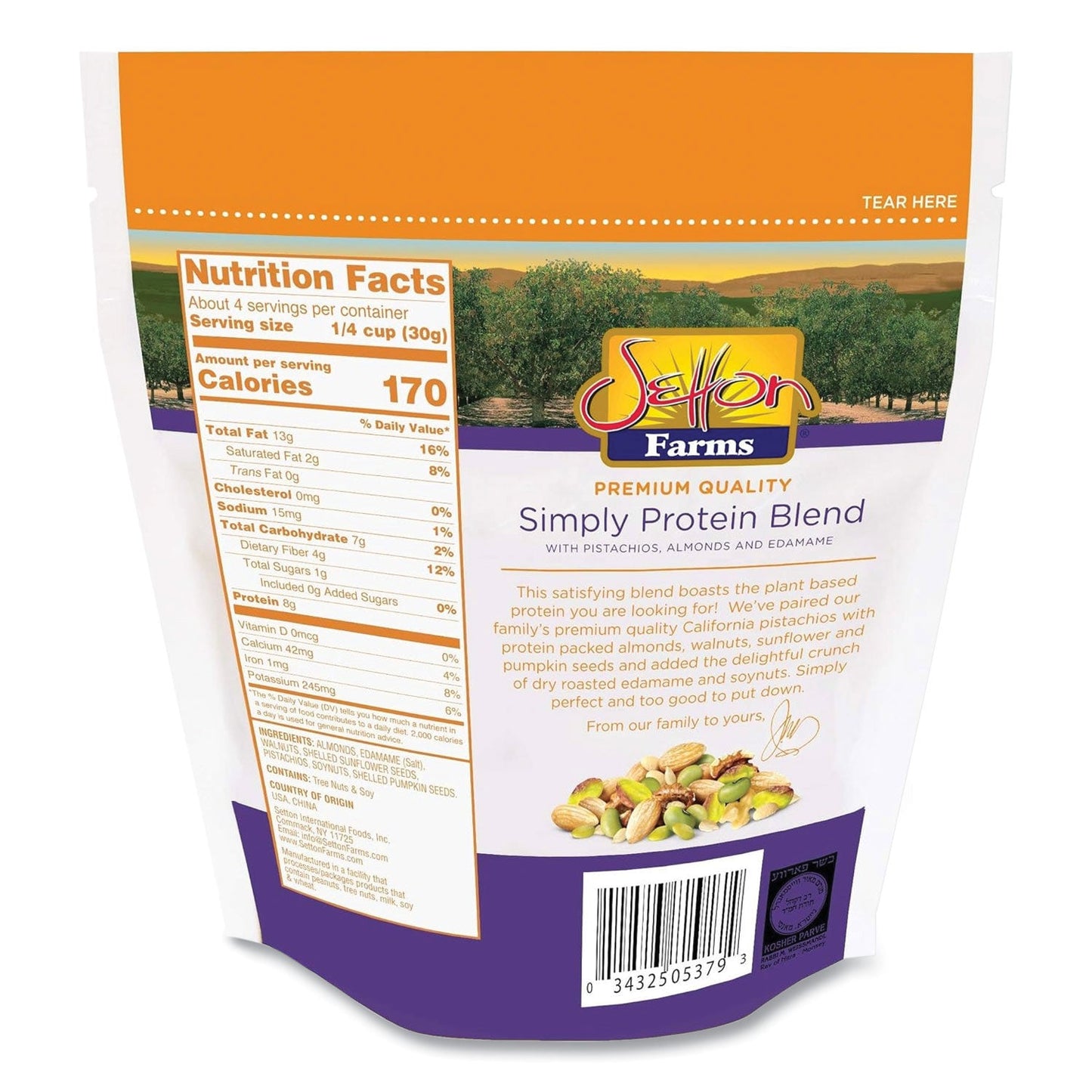 Setton Farms Simply Protein Blend, 4 oz Bag, 10/Carton (SEF5379)