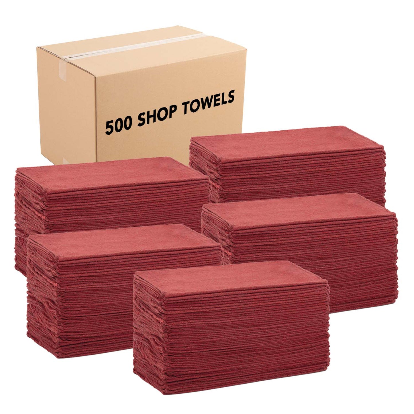 Arkwright Home® Messy Mechanic Shop Towels 12x14 Red, 50/Bag, Case of 6 Bags (SHOP-50-RD)