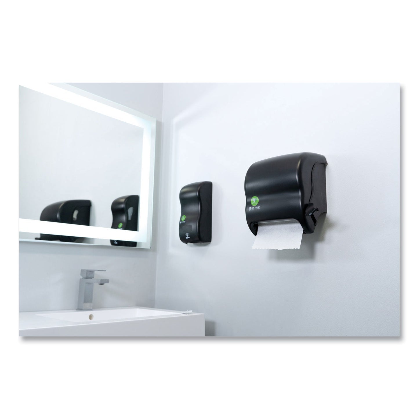San Jamar Ecological Green Towel Dispenser, 12.49" x 8.6" x 12.82", Black (SJMT950REBK)