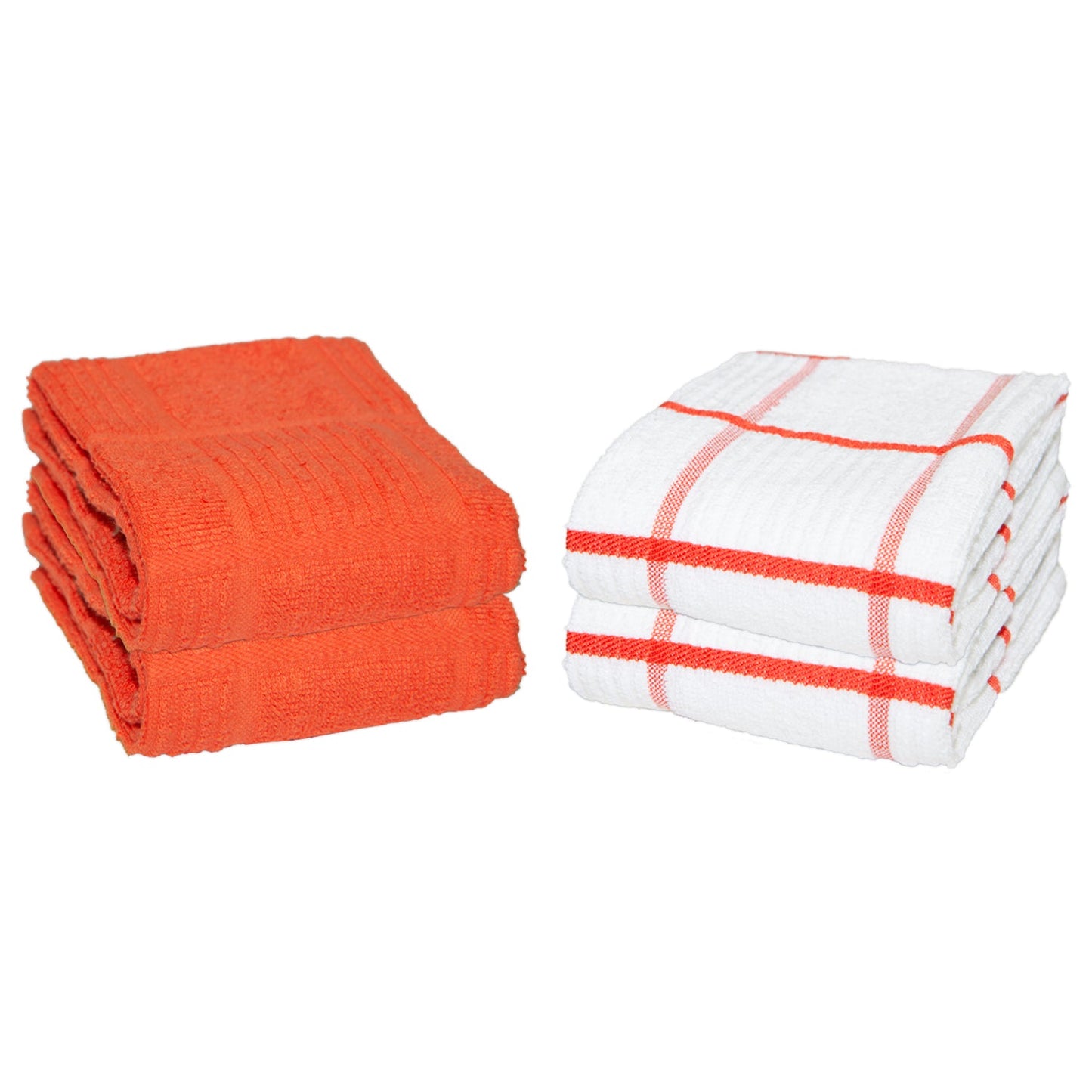 Sloppy Chef Silvadur Kitchen Towel 15x25 Windowpane Saffron (4/Pack) (P-SLV-KT4-WISAF)