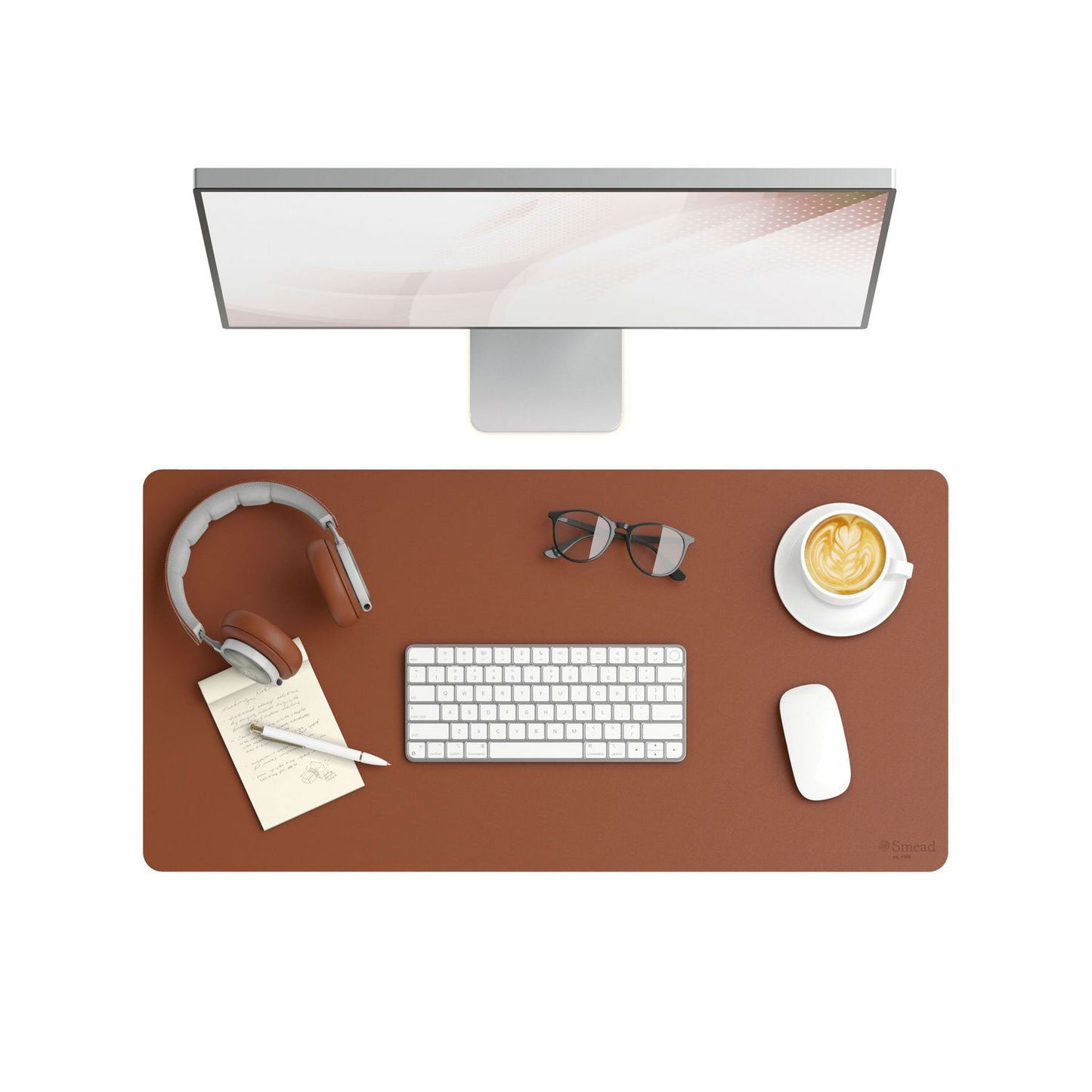 Smead Vegan Leather Desk Pads, 31.5" x 15.7", Brown (SMD64832)