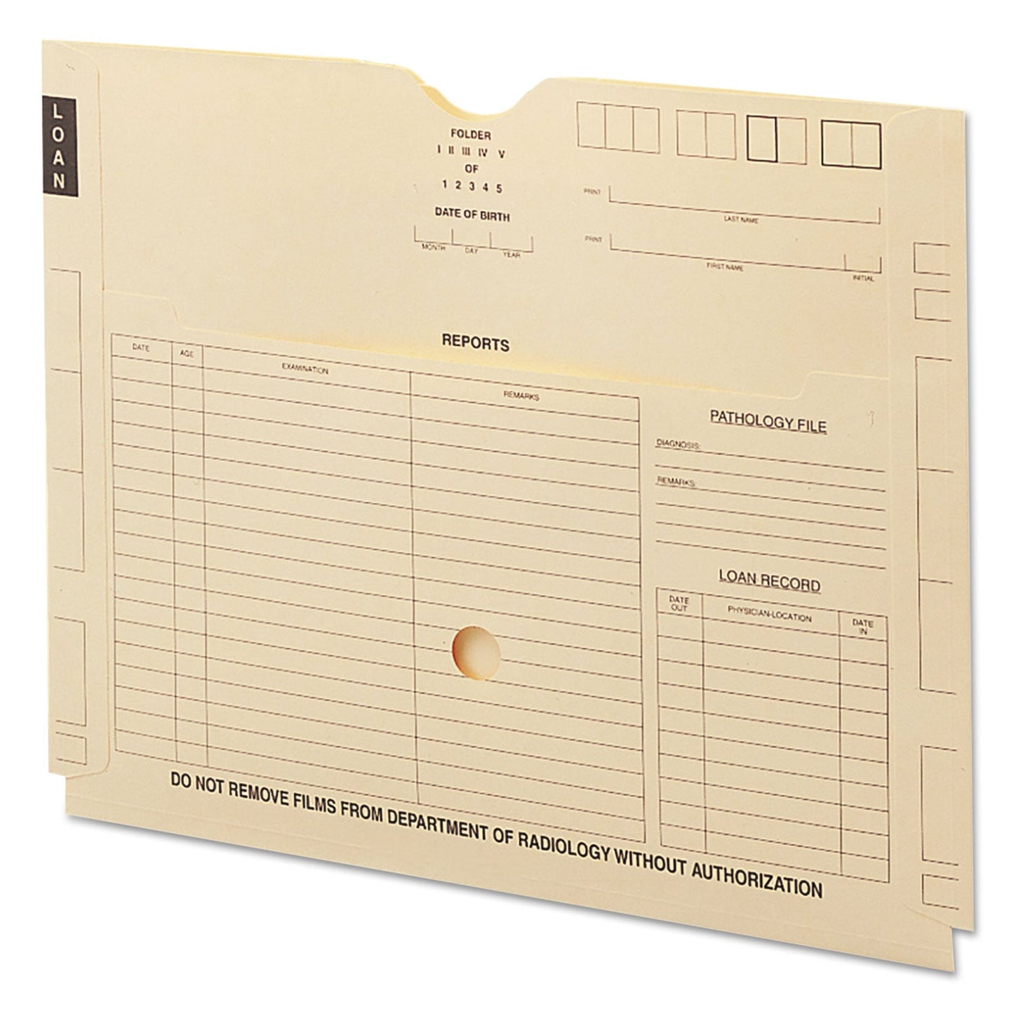 Smead PXR7 X-Ray Jackets with Pockets, Straight Tab, Manila, 100/Box (SMD66300)