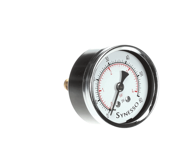Synesso 1.4083 Gauge, Steam Pressure, 0-60 Psi + Fittin (SYO1-4083)