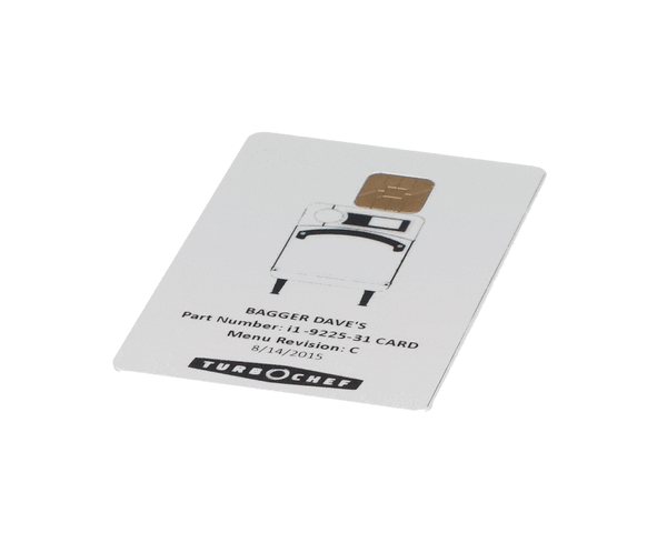 TurboChef I1-9225-32 Card Menu Card, Prog, Sota, Zoup (TBCI1-9225-32CARD)
