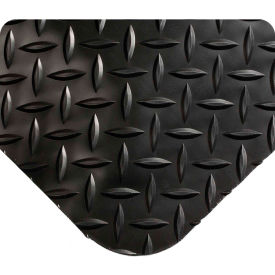 Global Industrial Diamond-Plate Anti Fatigue Mat, 9/16" Thick, 3'W x 5'L, Black (WBB2128572)