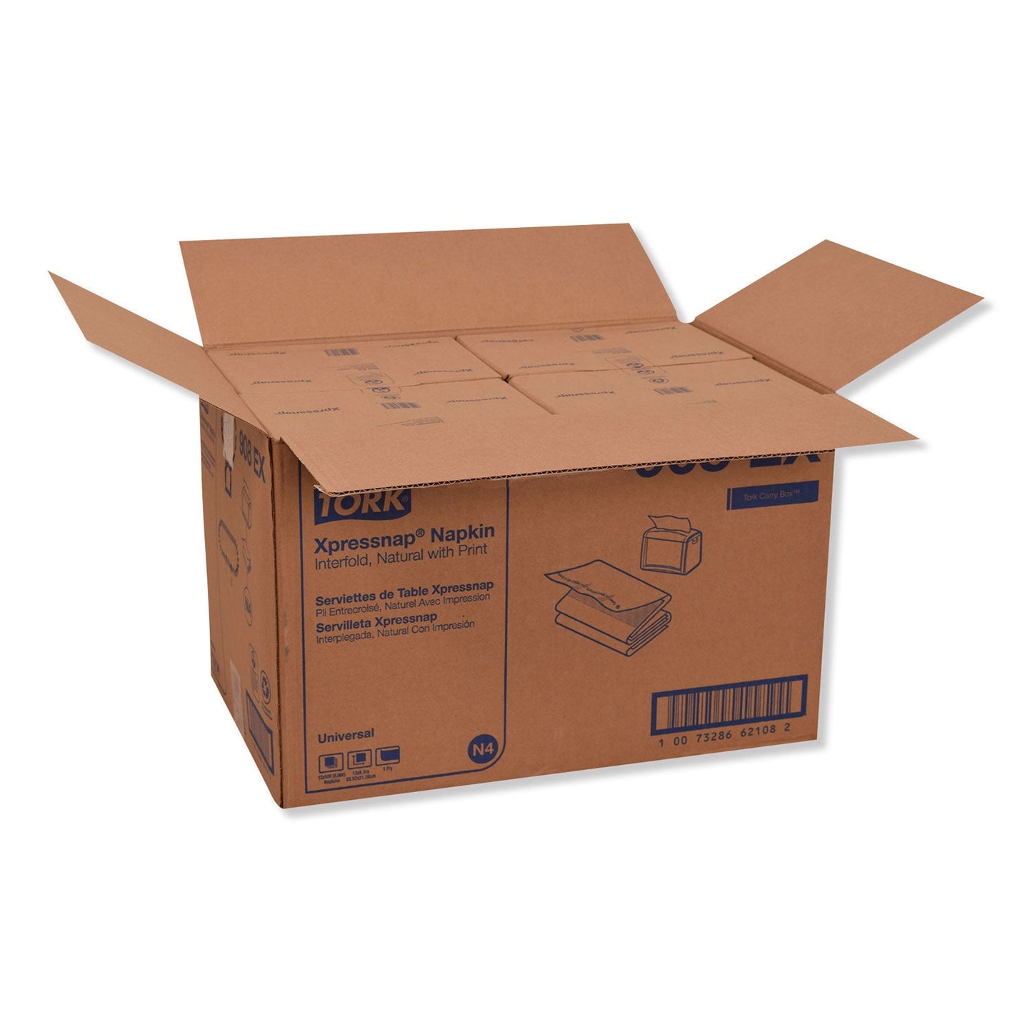 Tork Xpressnap Interfold Dispenser Napkins, 1-Ply, 13 x 8.5, Natural, 500/PK, 12PK/CT (TRK908EX)
