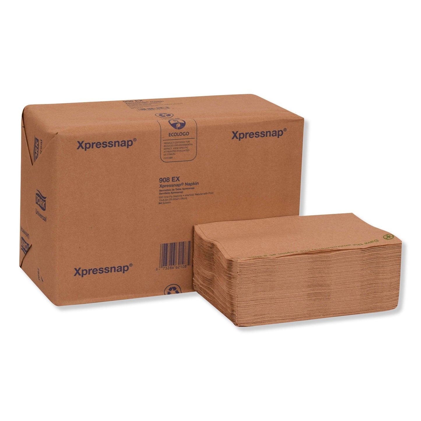 Tork Xpressnap Interfold Dispenser Napkins, 1-Ply, 13 x 8.5, Natural, 500/PK, 12PK/CT (TRK908EX)