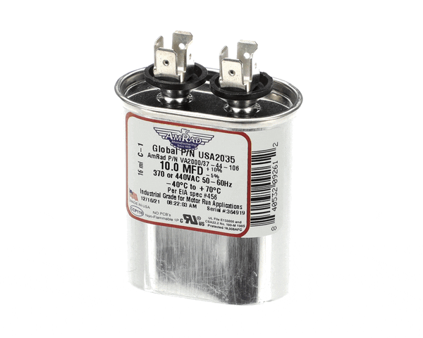 Trane Usa2035 Capacitor; 10Mfd 370/440V Oval Usa Made (TRNUSA2035)