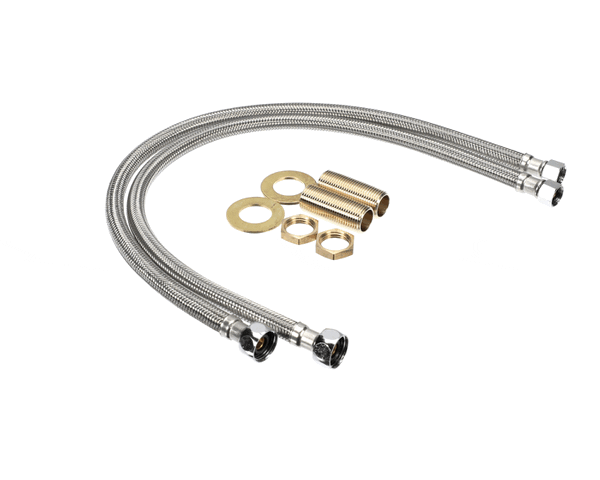 T&S Brass B-0425-Kit Inlet Kit, 24" Hoses, Nipples, Washer, L (TSB-0425-KIT)