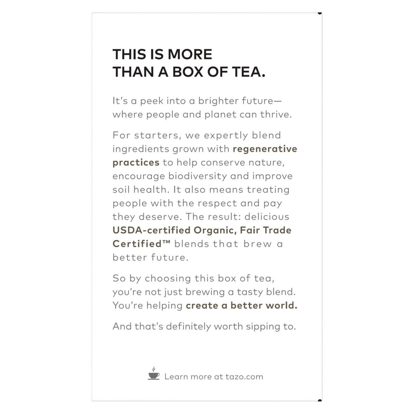 Seattle's Best Tea Bags, Organic Earl Grey, 16/Box, 6 Boxes/Carton (TZO00352)