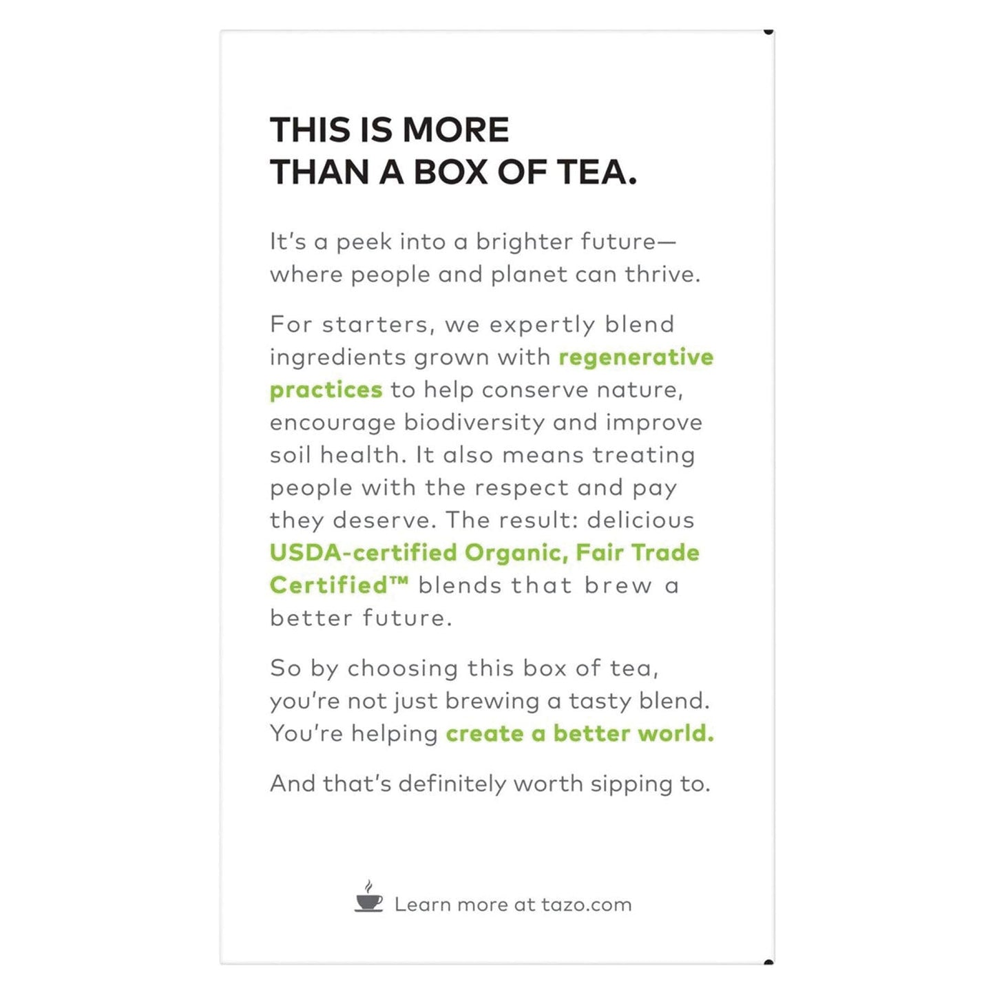Seattle's Best Tea Bags, Organic Green Ginger, 16/Box, 6 Boxes/Carton (TZO00356)