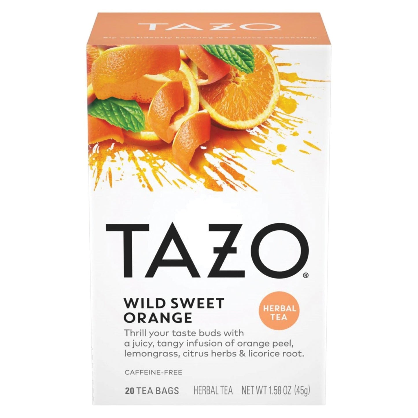 Seattle's Best Tea Bags, Wild Sweet Orange, 20/Box, 6 Boxes/Carton (TZO20034)