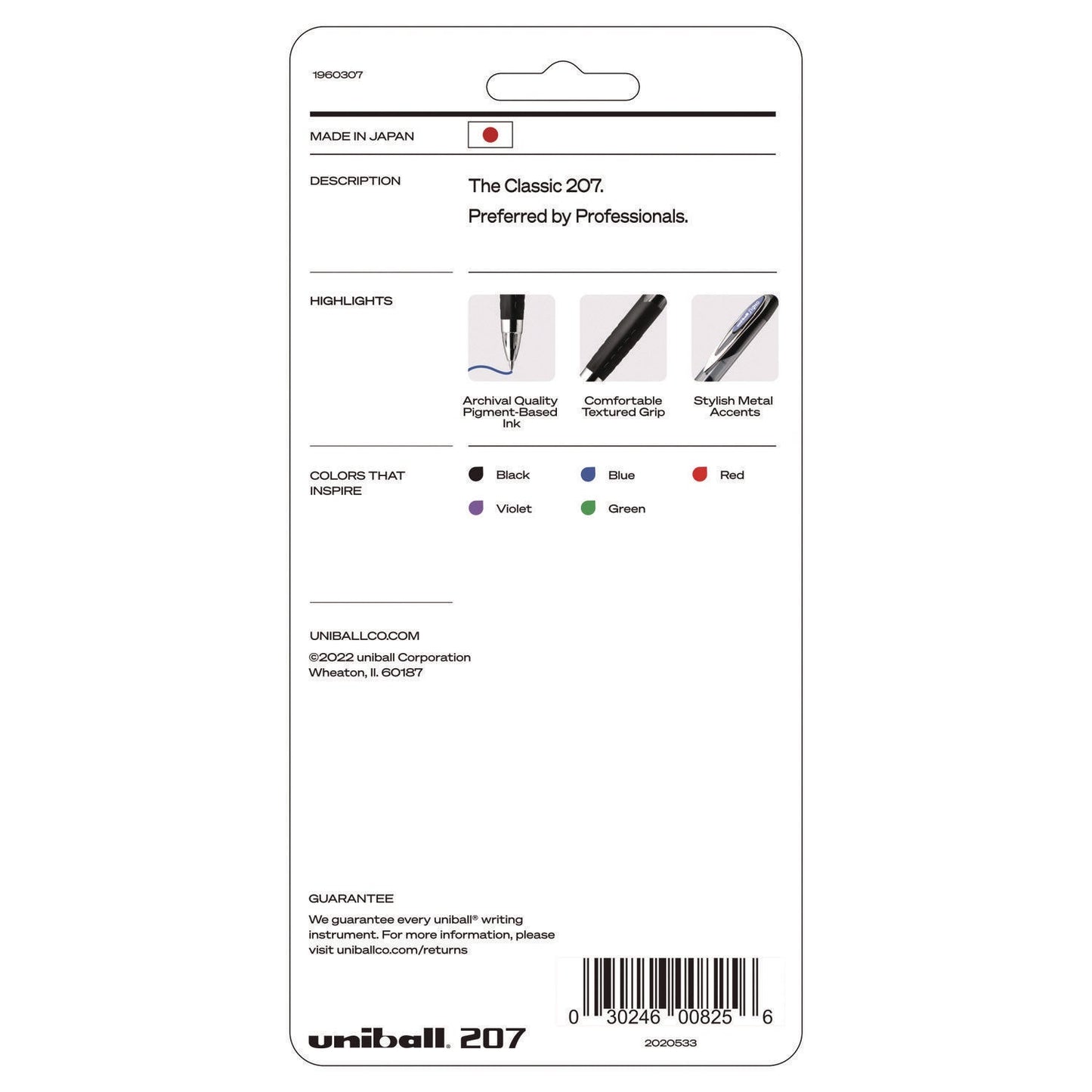 uniball Signo 207 Gel Pen, Retractable, Medium 0.7 mm, Assorted Ink and Barrel Colors, 5/Pack (UBC261221)