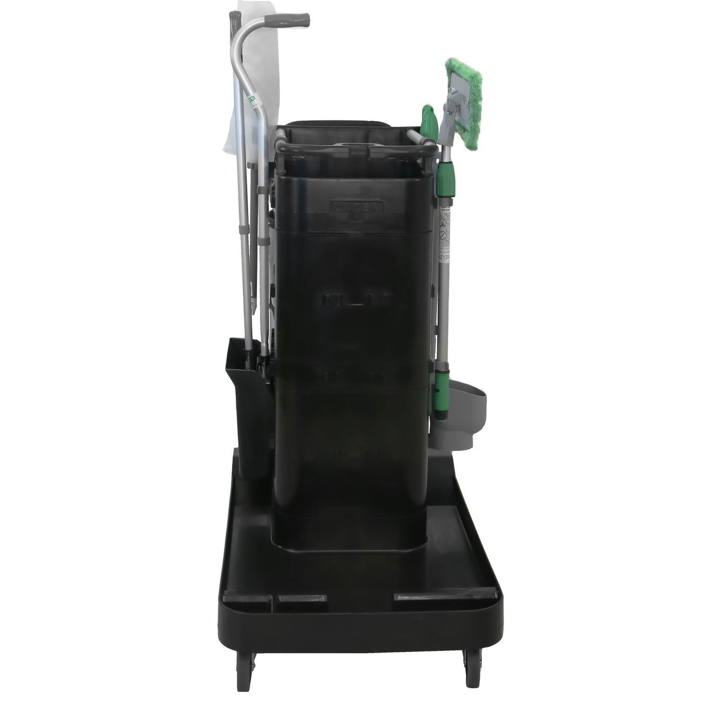Unger ZoneCleanRx Janitorial Carts, Plastic, 3 Shelves, 23.5 x 25 x 25, Black (UNGCRTZN)