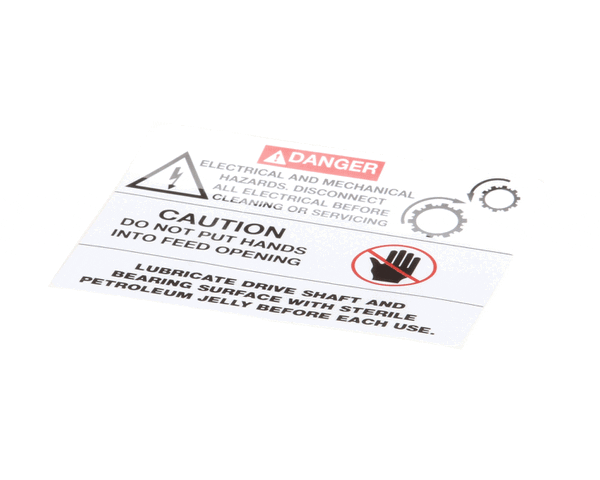Univex 4400351 Label, Danger/Lubrication (UNI4400351)
