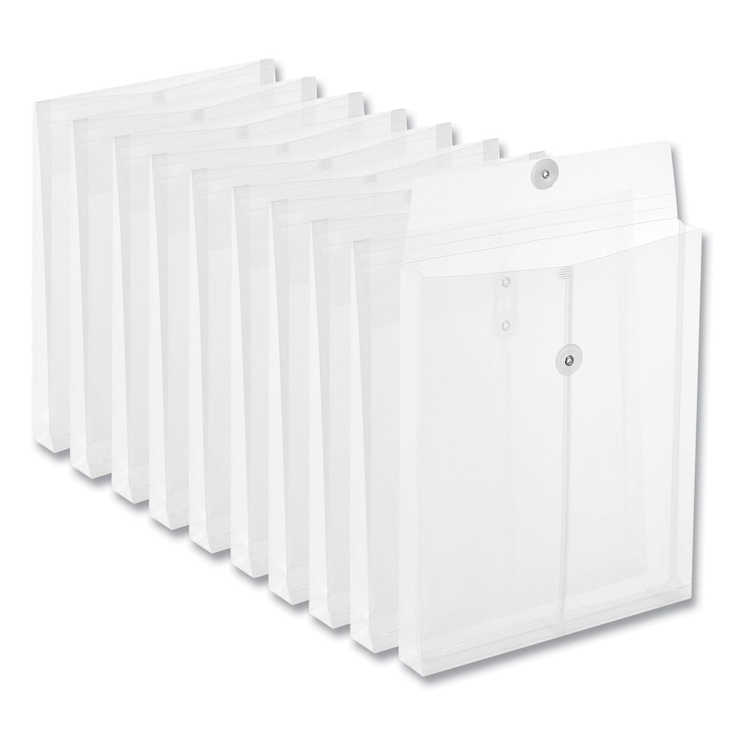 Universal Top Opening Poly Envelopes, 1.25" Expansion, Letter Size, Clear, 10/Pack (UNV50790)