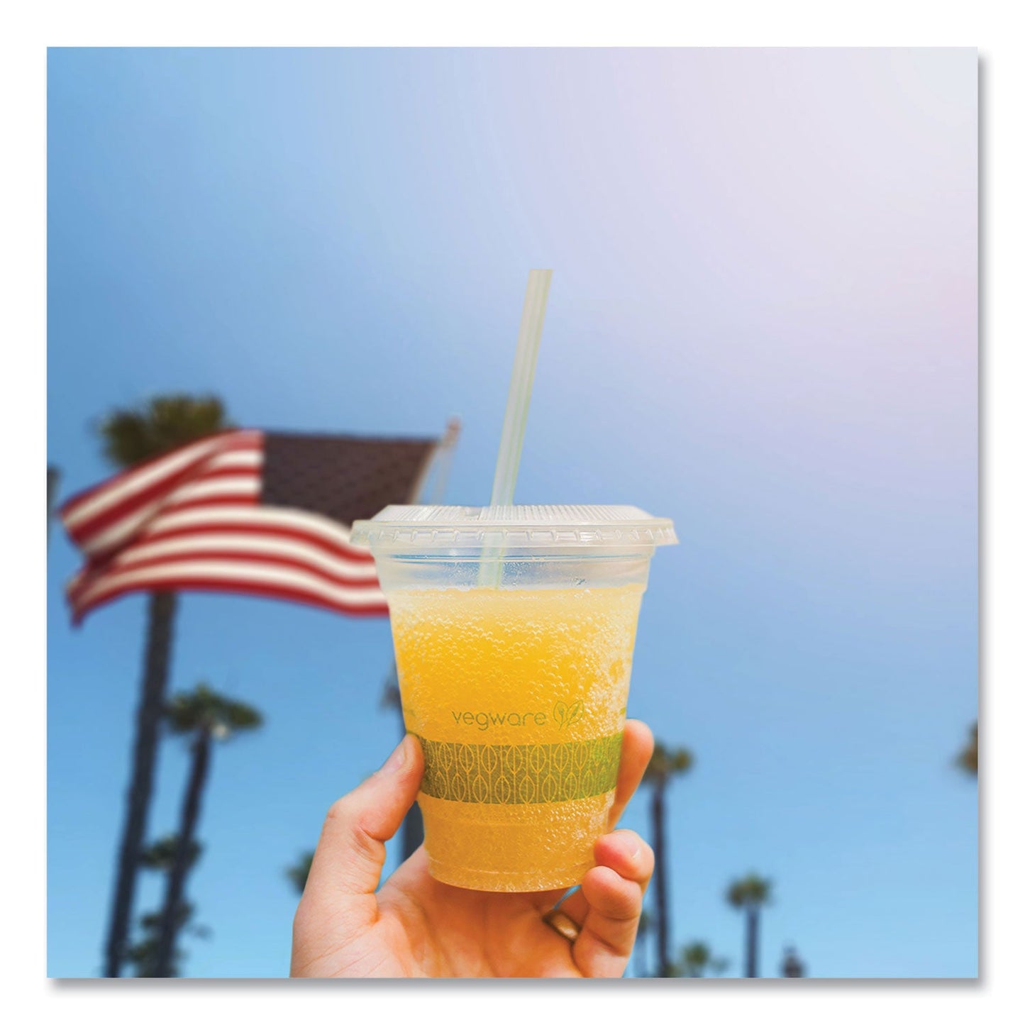Vegware 96 Series Cold Cup Lids, Fits 96-Series Cups,1,000/Carton (VEGC96FCH)