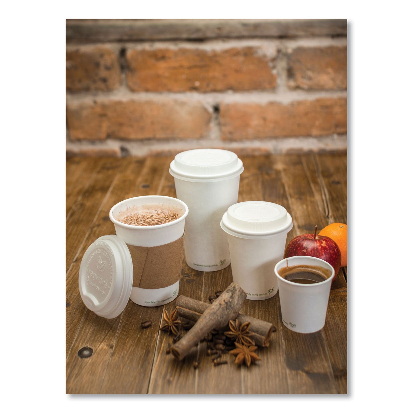 Vegware Kraft Hot Cup Sleeves, Fits Vegware 89-Series Hot Cups, Kraft, 1,000/Carton (VEGQ2)