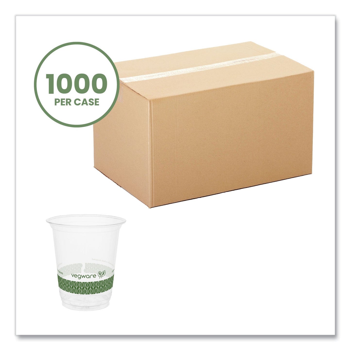 Vegware 76-Series Cold Cup, 7 oz, Clear/Green, 1,000/Carton (VEGR200G)