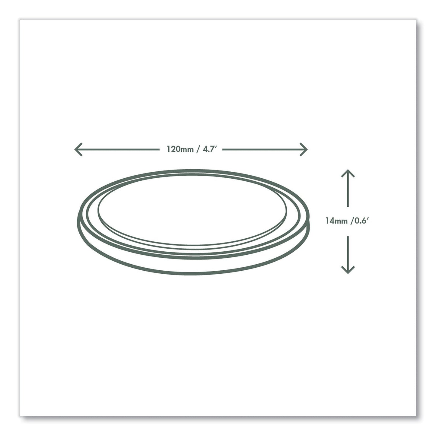 Vegware Round Deli Pot Lids, for 8 oz to 32 oz Deli Containers, Plastic, 500/Carton (VEGVDC120H)